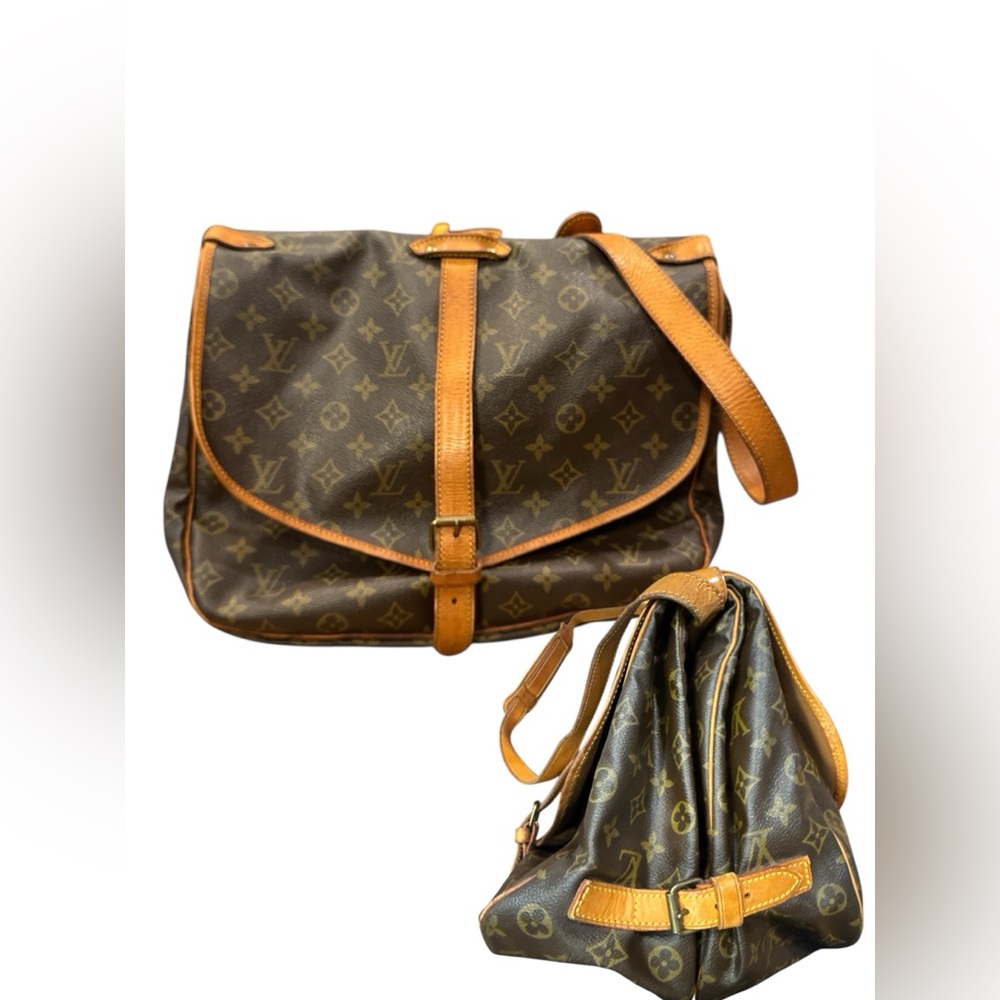 Louis Vuitton Brown and Tan Monogram Shoulder Bag